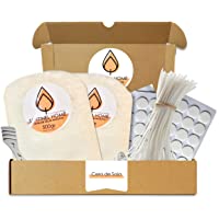 kit para fabricar velas de soja naturales (Cera de soja natural 1KG)- 50 Mechas sin humo- 60 Pegatinas de doble cara- 1…